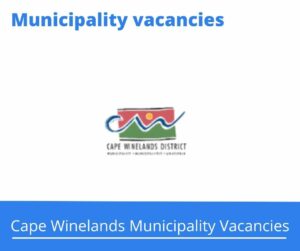 Cape Winelands Municipality Vacancies 2022 Apply Online @www.capewinelands.gov.za