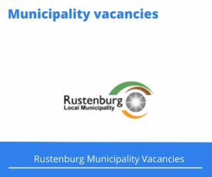 Rustenburg Municipality Vacancies 2023 Apply@govpage.co.za