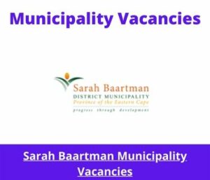 Sarah Baartman Municipality Vacancies 2023 Apply @sarahbaartman.co.za