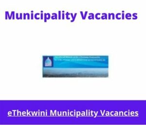 eThekwini Municipality Vacancies 2023 Apply @www.durban.gov.za